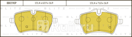Колодки тормозные дисковые передние mini cooper 06- BLITZ BB0390P  для Разные, BLITZ, BB0390P
