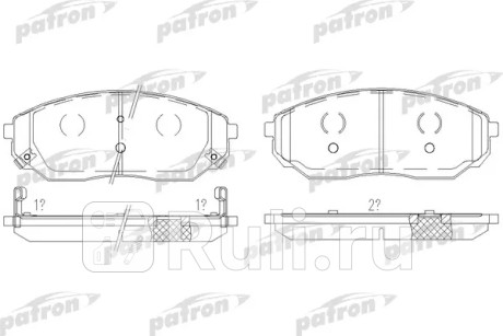Колодки тормозные дисковые передн kia: sorento 02- PATRON PBP1735  для Разные, PATRON, PBP1735
