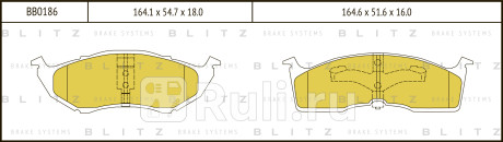 Колодки тормозные дисковые передние chrysler voyager 96- jeep cherokee 96- BLITZ BB0186  для Разные, BLITZ, BB0186