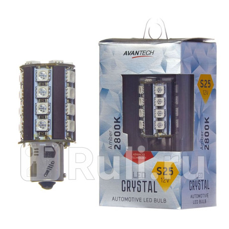 Лампа светодиодная 12v led s25 bau15s 2800k (оранж.+ резистор), 1 шт. 12v led s25 bau15s (угол осв. 150 градусов) smd5450 (3chip) x 25p, сигнал поворота оранжевый 2800k, нагрузочный резистор ("обманка AVANTECH ALB0118  для Разные, AVANTECH, ALB0118