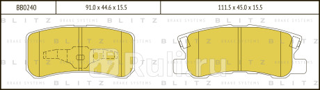 Колодки тормозные дисковые задние mitsubishi pajero 00- BLITZ BB0240  для Разные, BLITZ, BB0240