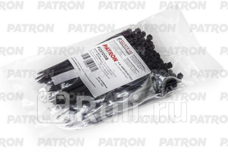 Комплект пластиковых хомутов 2.5 х 100 мм, 100 шт, нейлон, черные PATRON P25100B  для Разные, PATRON, P25100B