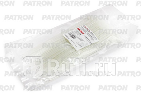Комплект пластиковых хомутов 2.5 х 200 мм, 100 шт, нейлон, белые PATRON P25200W  для Разные, PATRON, P25200W