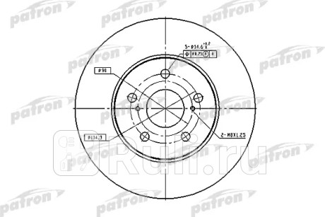 Диск тормозной передн toyota: camry 96-01, camry 01- PATRON PBD4204  для Разные, PATRON, PBD4204
